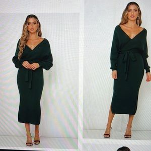 Green sweater dress